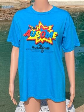 Autism Team Ausome Tee Teal Women’s Short Sleeve Tee Graphics New
